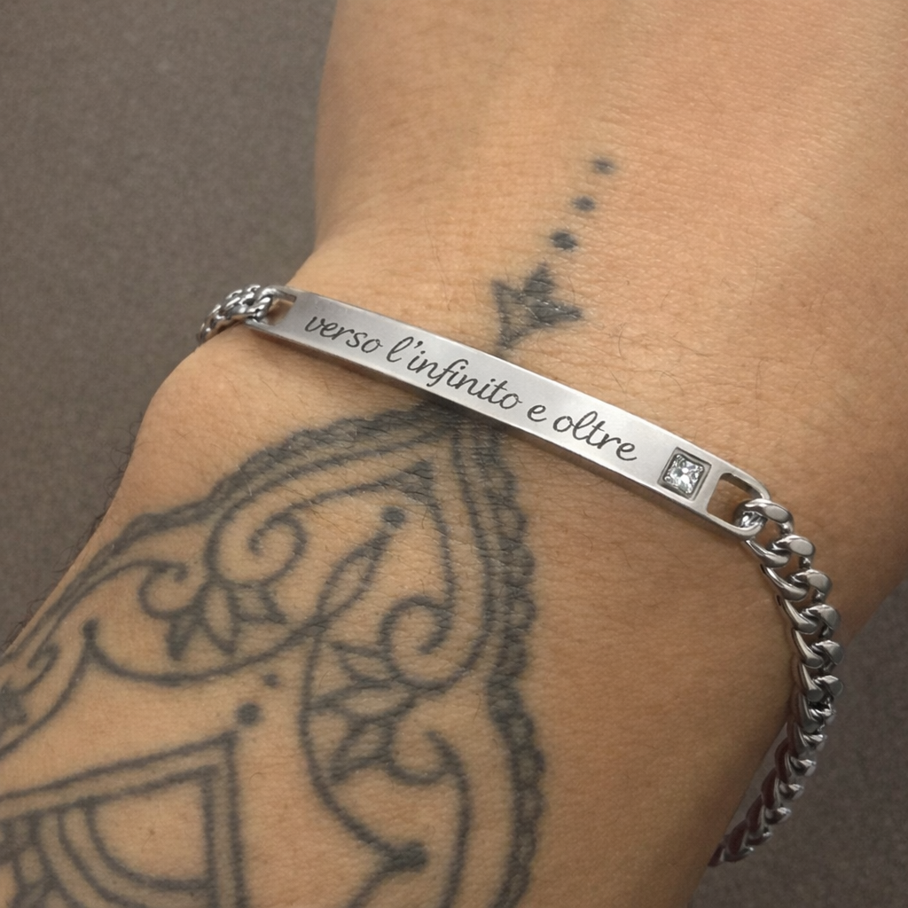 Bracciale Echo Nastea Man total silver personalizzabile