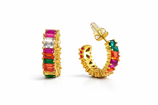 Orecchini spring square gem