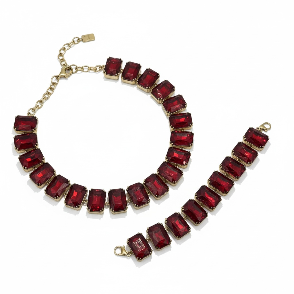 set Collana e Bracciale Royal Crystal red