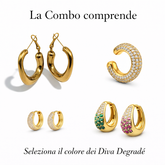 Combo orecchie by Nathy (3 paia di orecchini+earcuff)