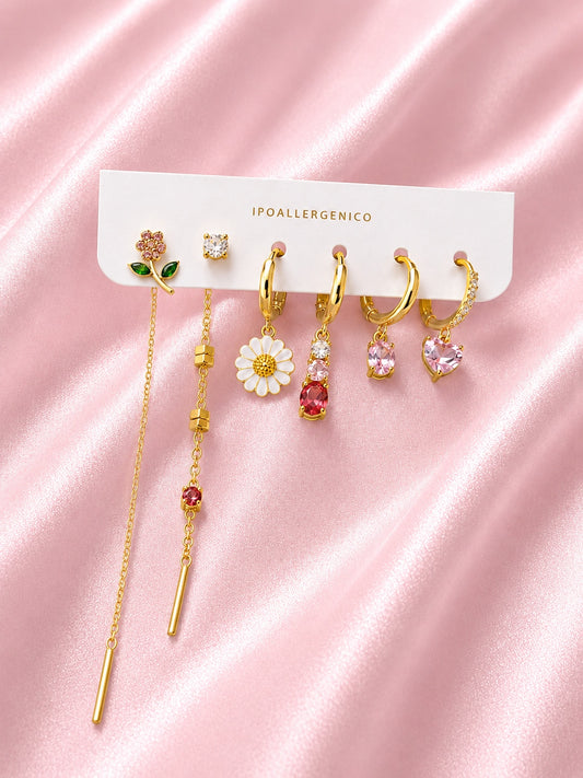 Set 6 Orecchini Pink Malè