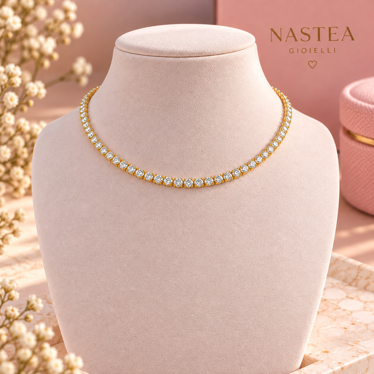 Collana Tennis 3mm con cursore