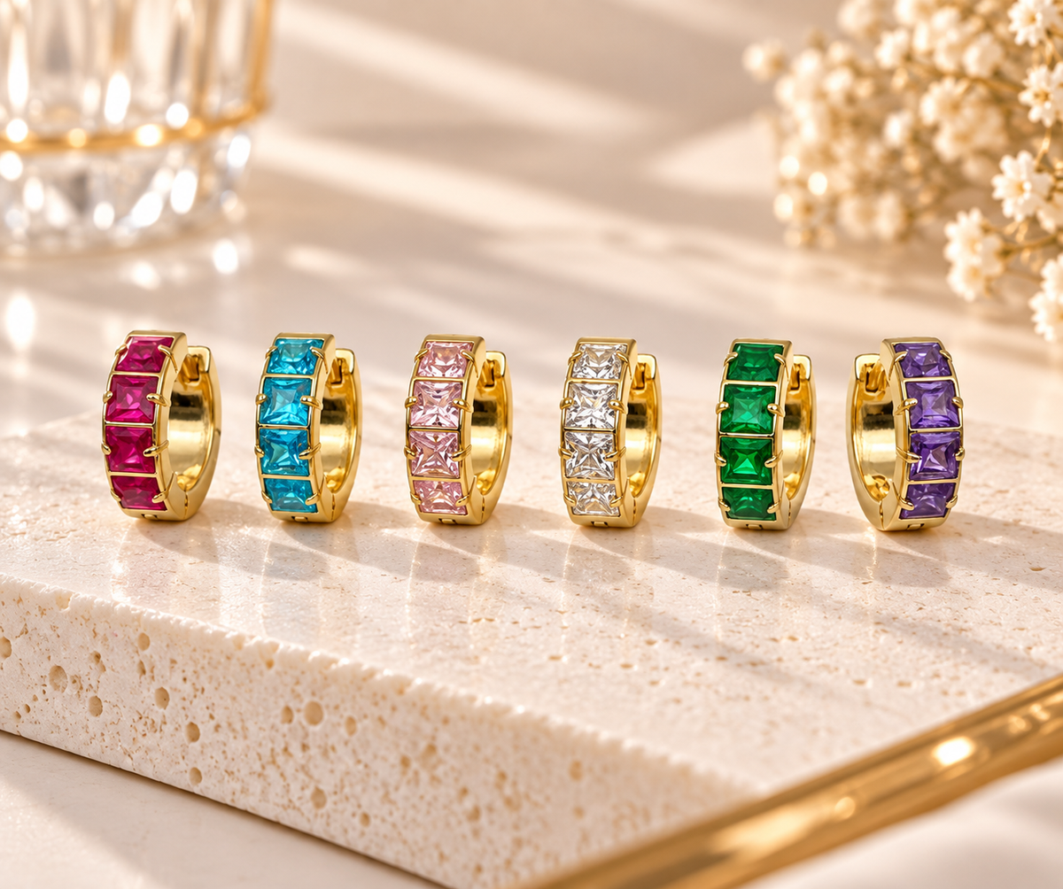 Set 6 orecchini nelle (1 per colore)