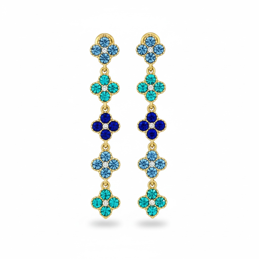 Collana Bracciale orecchini anello Floralis set