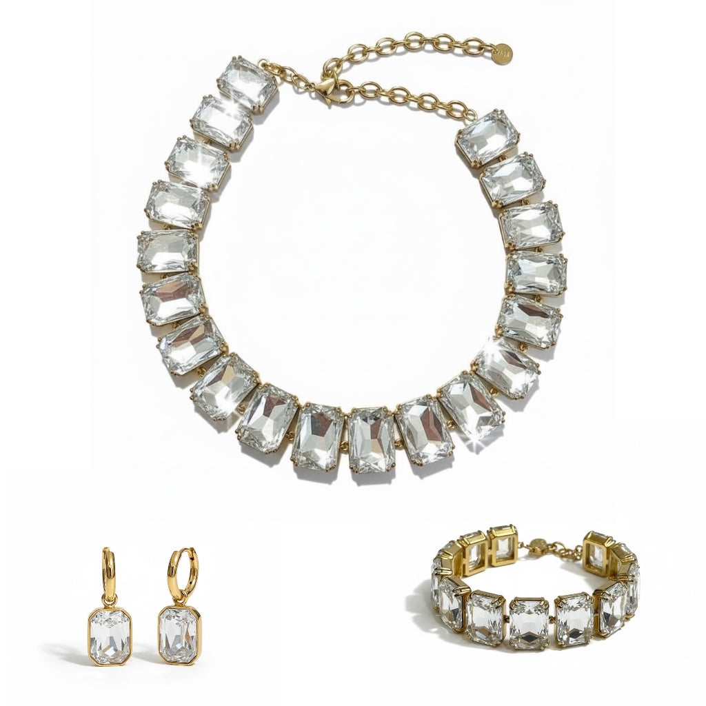 Collana Bracciale Orecchini Diamond set