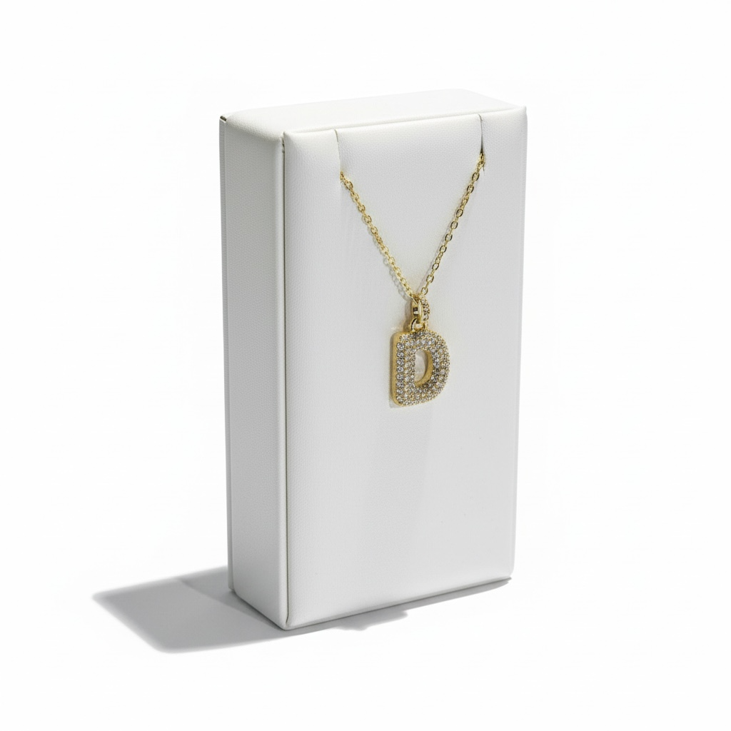 Collana lettera bubble con zirconcini