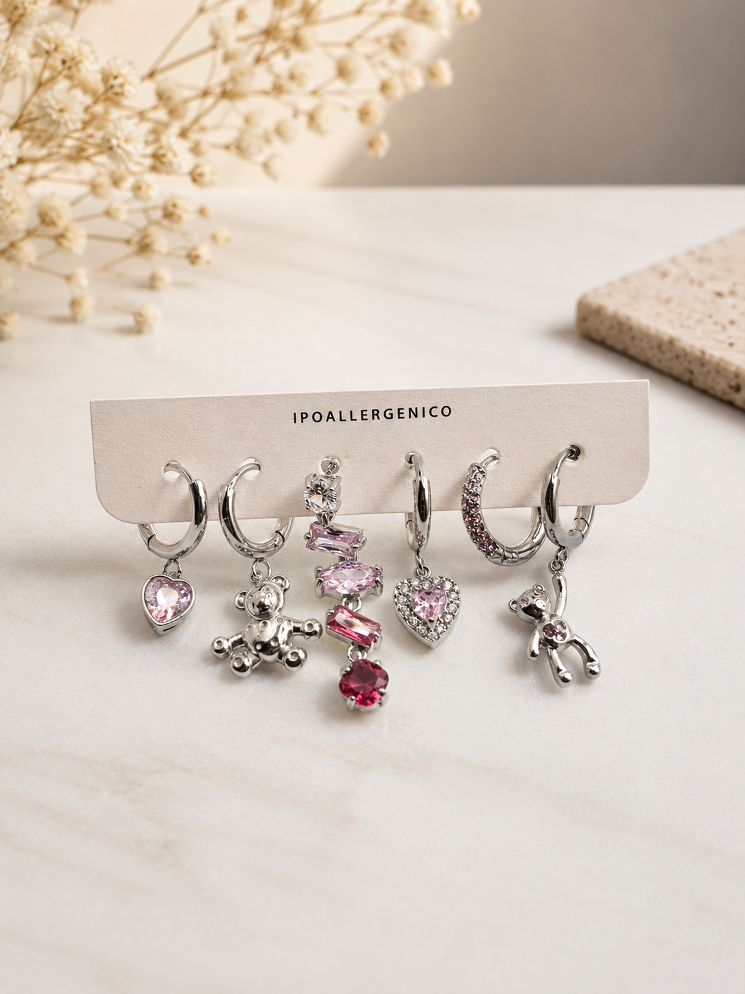 Set 6 Orecchini summer pink