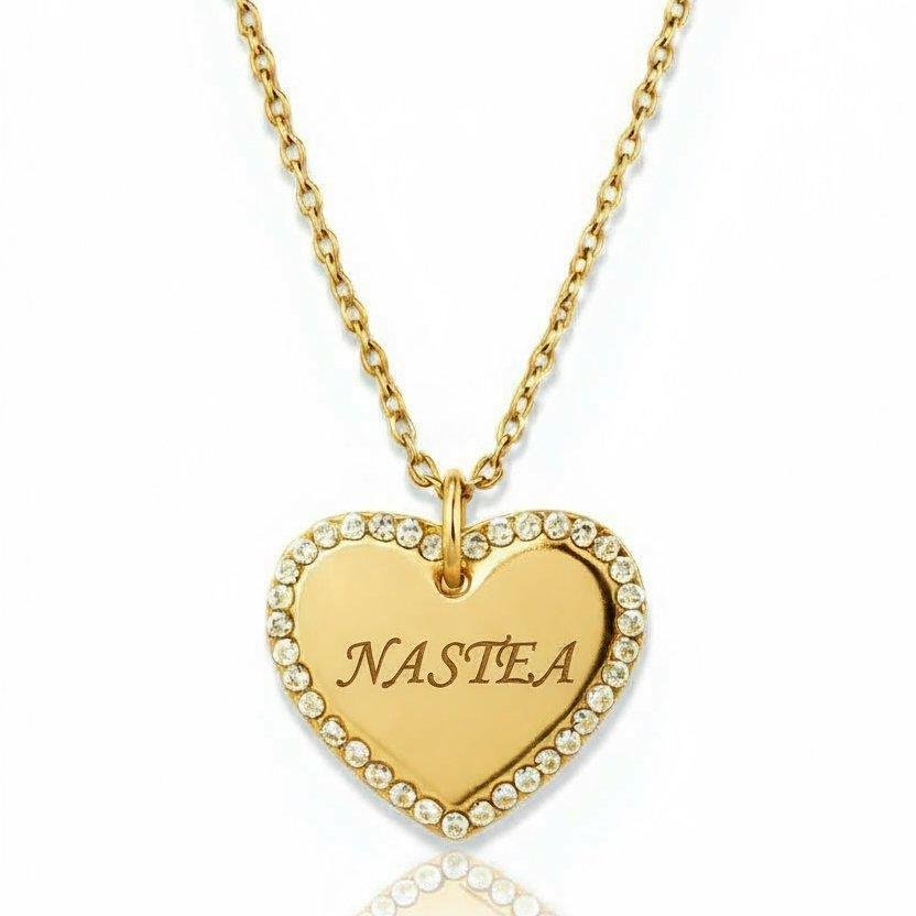 Collana Nastea Love con zirconi personalizzabile