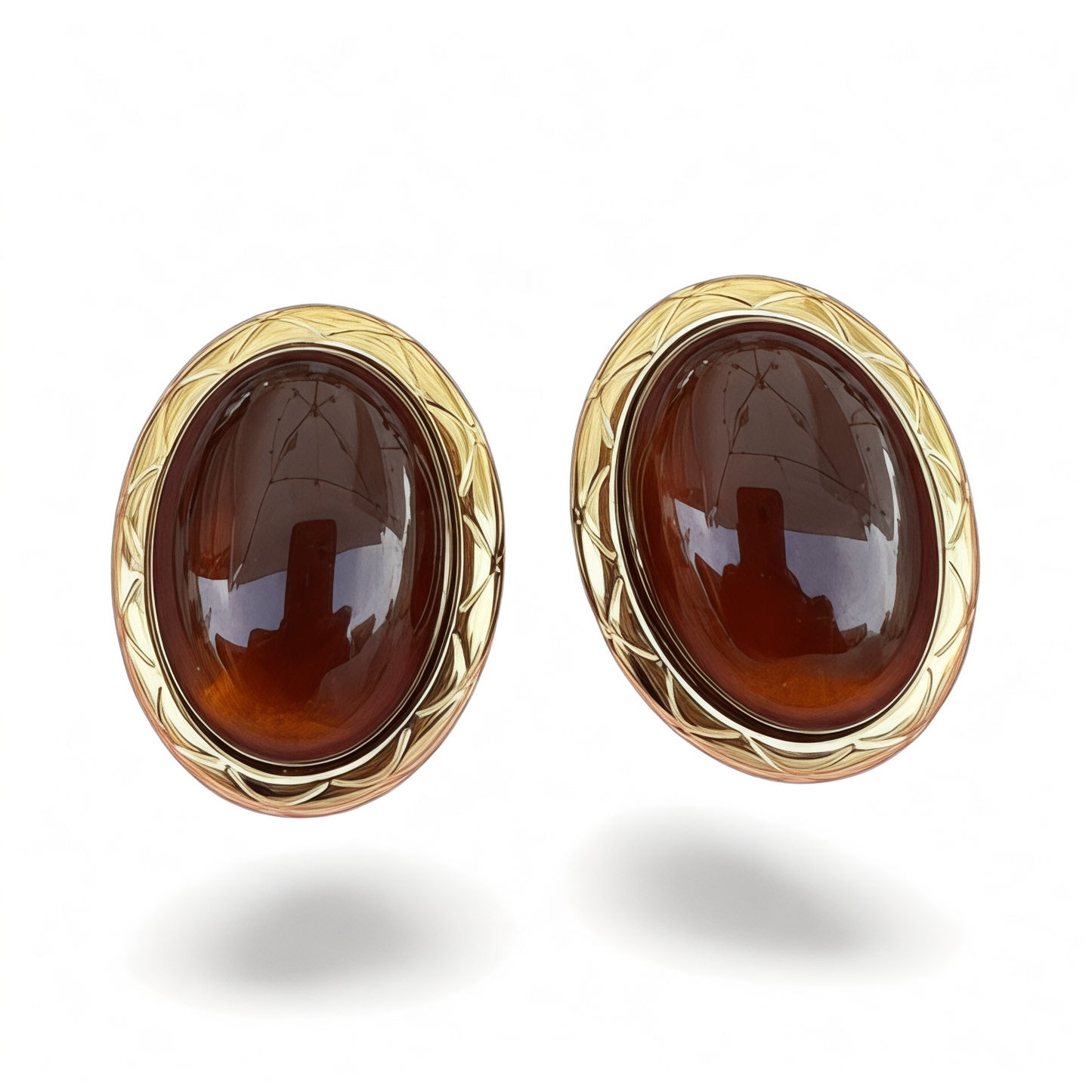 Orecchini Bottone Ambra